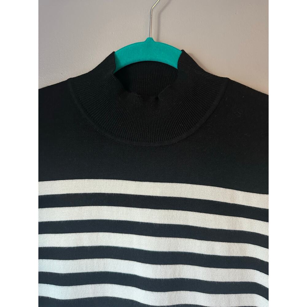 Philosophy Mock Neck Short Sleeve Striped Sweater Shirt Small - Picture 3 of 8